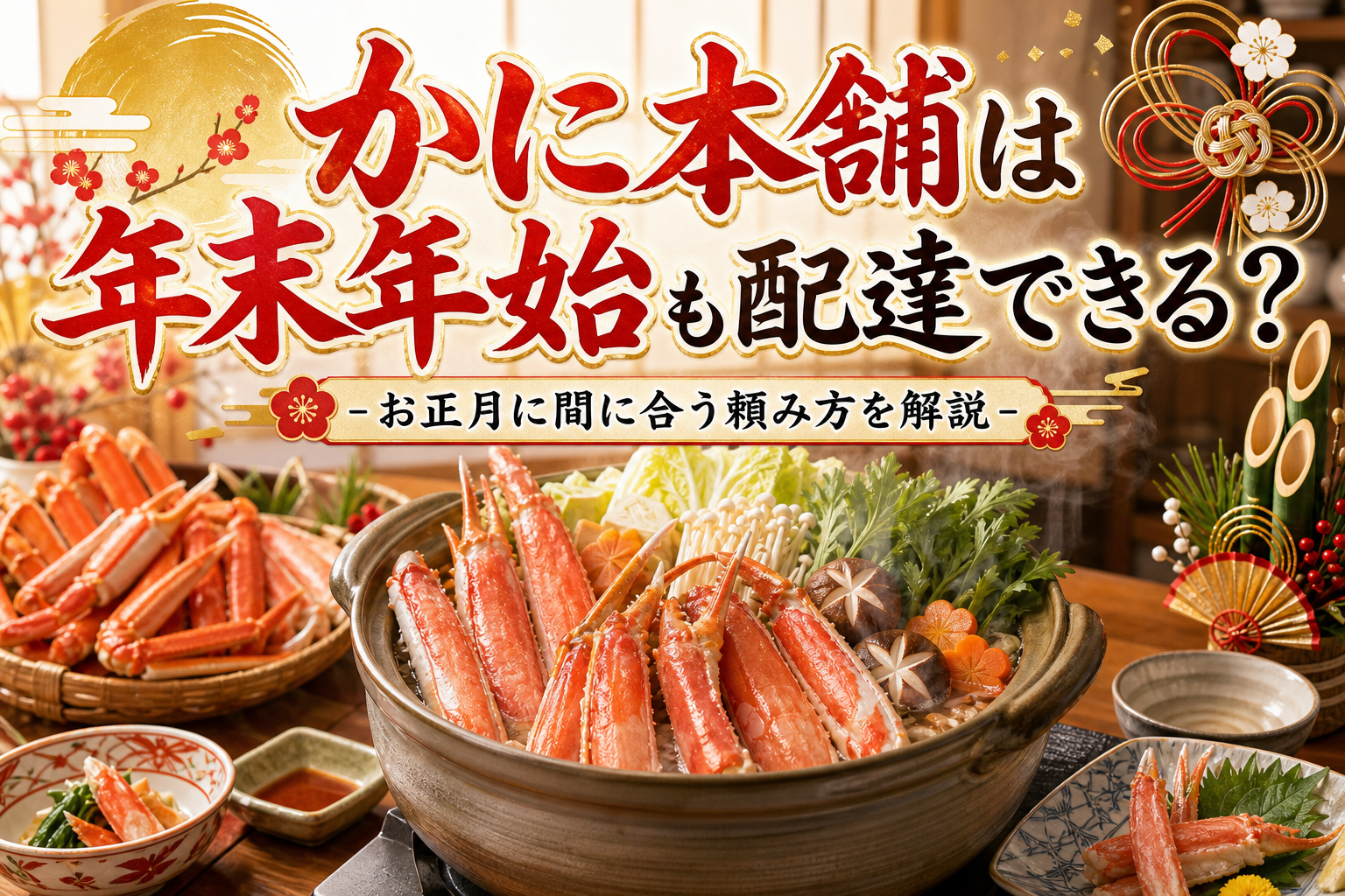 かに本舗は年末年始も配達できる？お正月に間に合う頼み方を解説